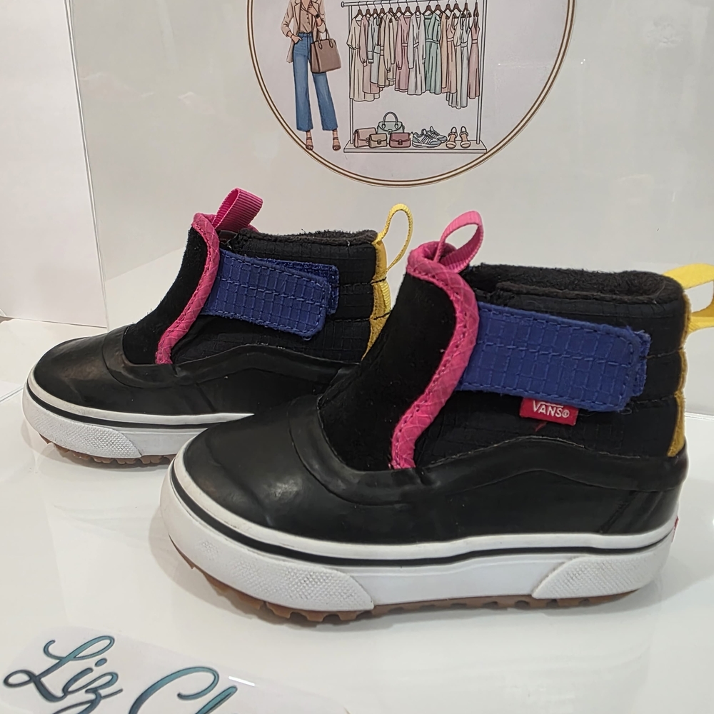 Vans Kids Black and Pink Shoes